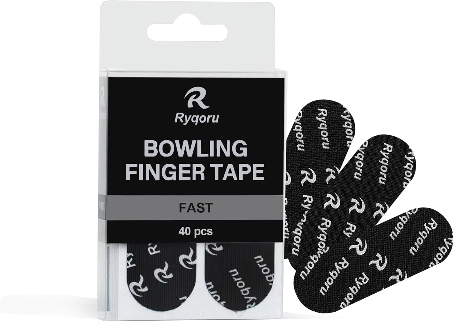 40 PCS Bowling Thumb & Finger Tape, Fast Release Pre-Cut Insert Tape for Thumb Hole, Grip & Skin Protection, Breathable, No Residue, Black