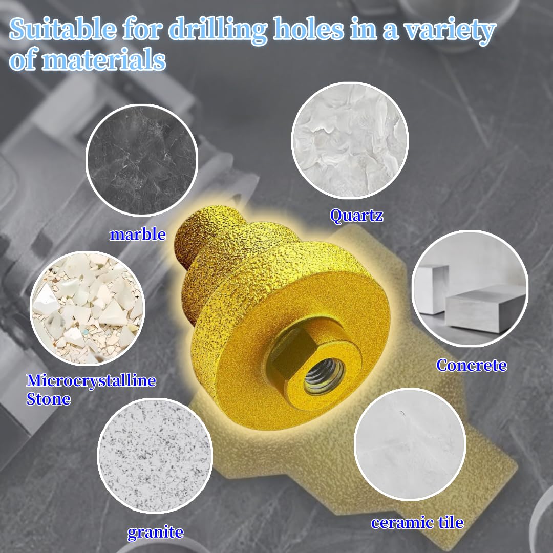 Diamond Drill Bits Set Heavy Duty Core Drill Bits for Tile Ceramic Marble Granite and Glass Precision Hole Cutter for Wet and Dry Use Ideal for DIY Home Improvement and Construction Projects (3, M14)