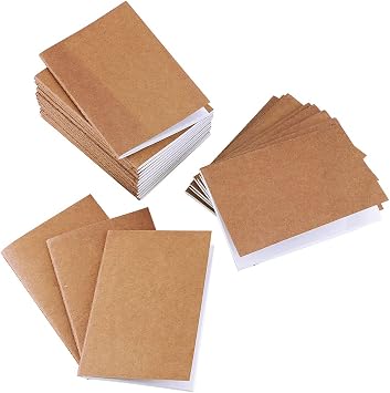24 Pack Unlined Blank Books,Mini Pocket Kraft Brown Soft Cover Unruled Plain Travel Journal Notebooks for Travelers Students Office Class Writing Books60 Pages/30 Sheets,3.54" x 5"
