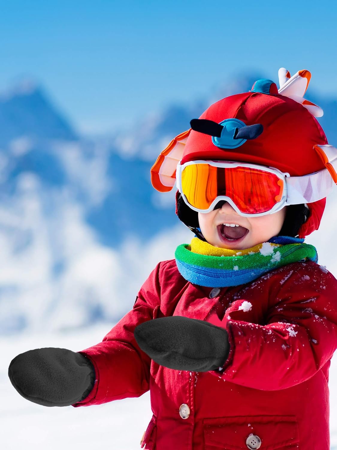 SATINIOR 3 Pairs Baby and Toddler Winter Mittens Kids Fleece Warm Mittens for Baby Boy Girl - Image 4