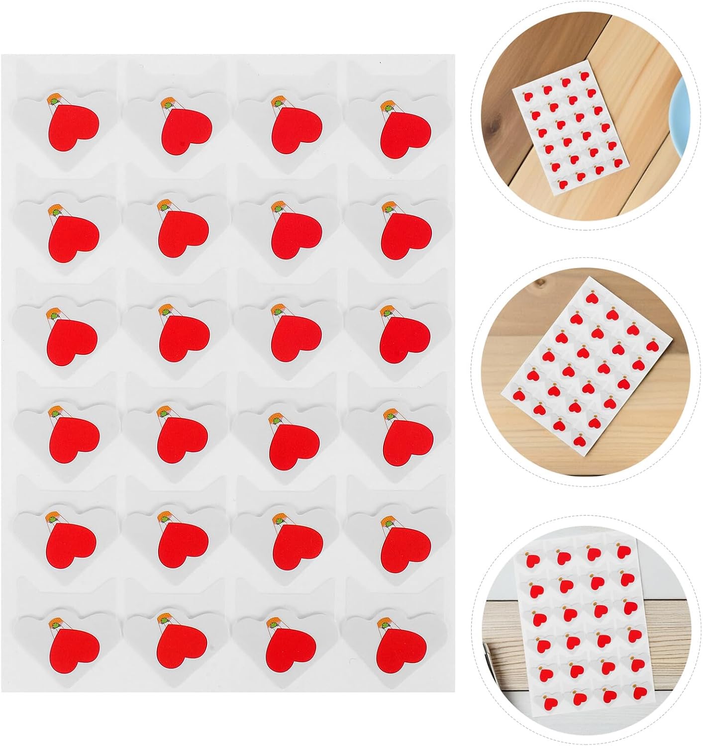 RUNROTOO 6 Sheets Heart-Shaped Self Adhesive Photo Corners Vintage Album Corner Stickers for Scrapbooking DIY Memory Albums and Journals Craft Supplies