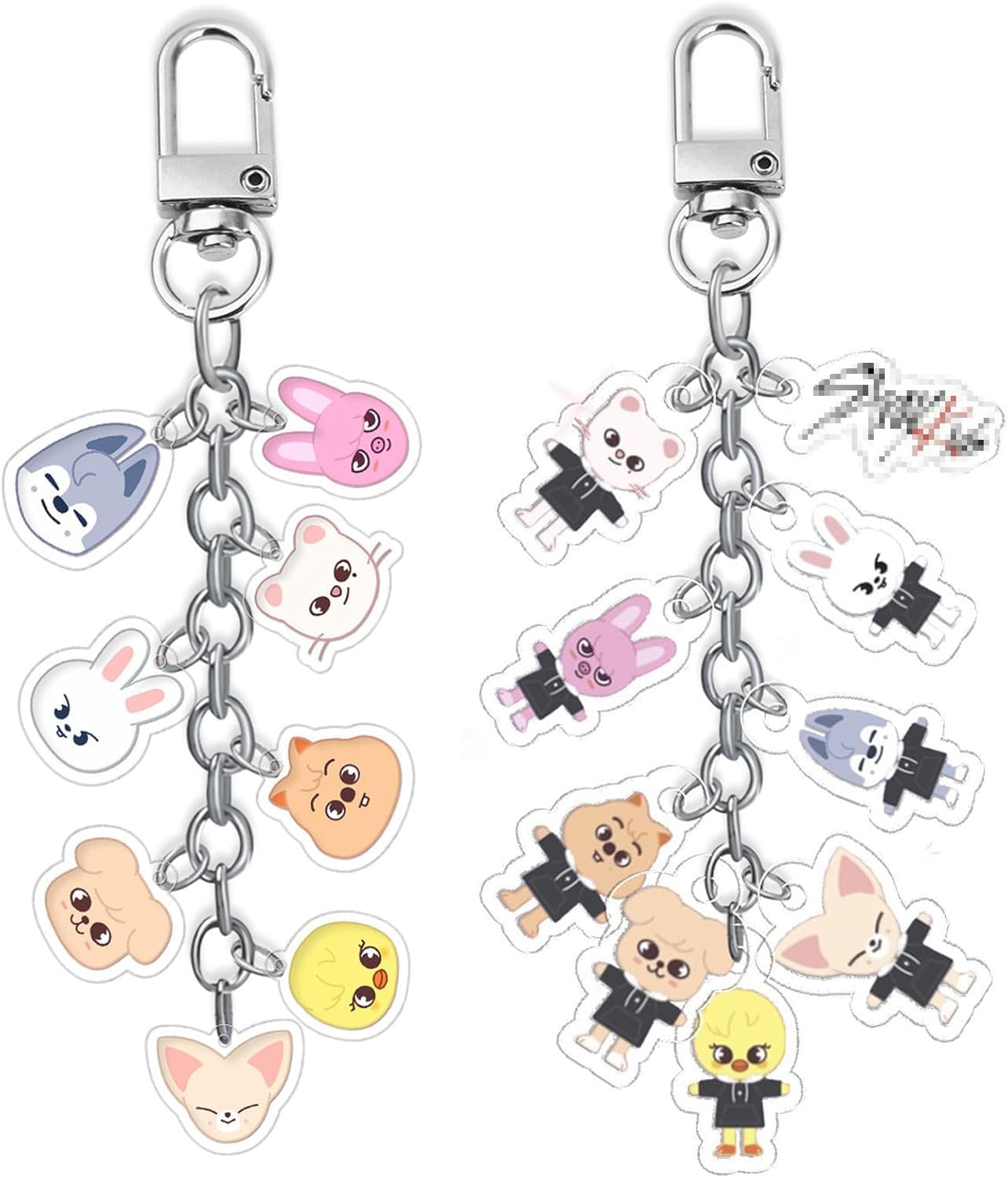 Asrejur Unisex White 2 Pieces Pendant Keys,Stray Keyring,Double-Sided Acrylic Pendant,Cute Cartoon Keyring Acrylic,Pendants Keys,Anime Keychain For Backpack,For Fans, Party Supplies, Collection,Birthday Gifts