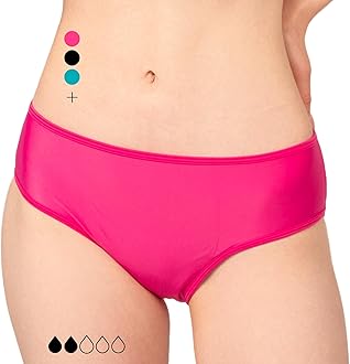 Period Swimwear - Menstrual Leakproof Bikini Bottoms - Mid Waisted Swim Bottoms for Teens, Girls, Women