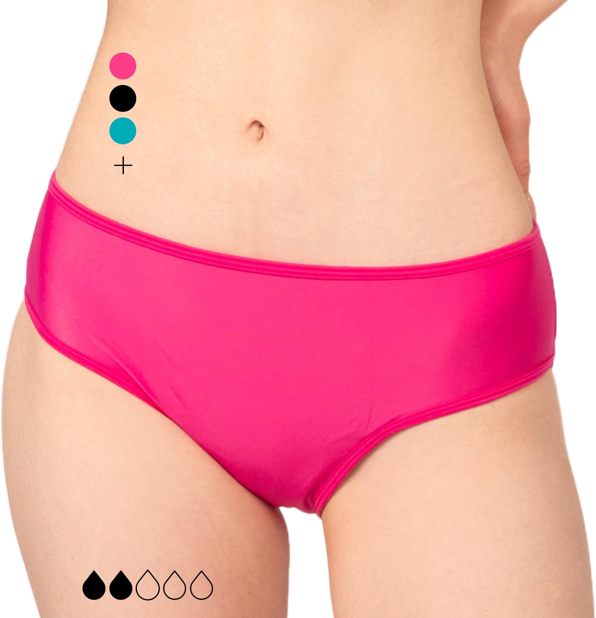 Period Swimwear - Menstrual Leakproof Bikini Bottoms - Mid Waisted Swim Bottoms for Teens, Girls, Women