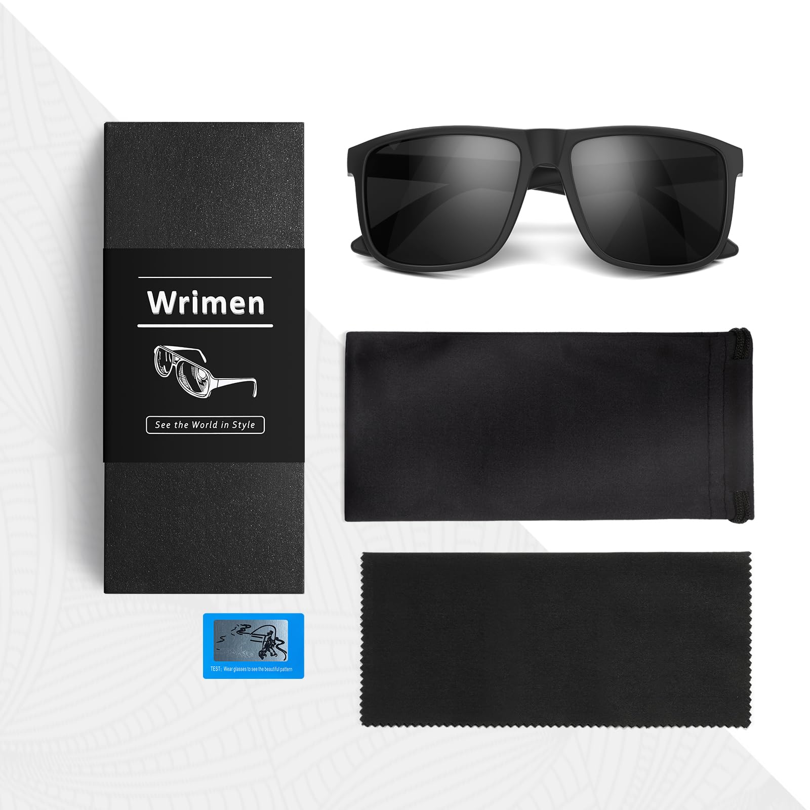 Sonnenbrille Herren-Polarisiert-UV400 Schutz-Mode-Retro-Unisex-Ultraleicht-Sonnenbrillen-Klassisch Rechteckig-Outdoor Sport Brille für Fahren Reise Angeln