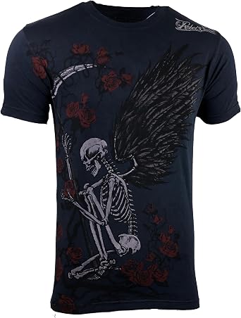 Rebel Saint by Affliction Men's T-Shirt Kneel (Black)