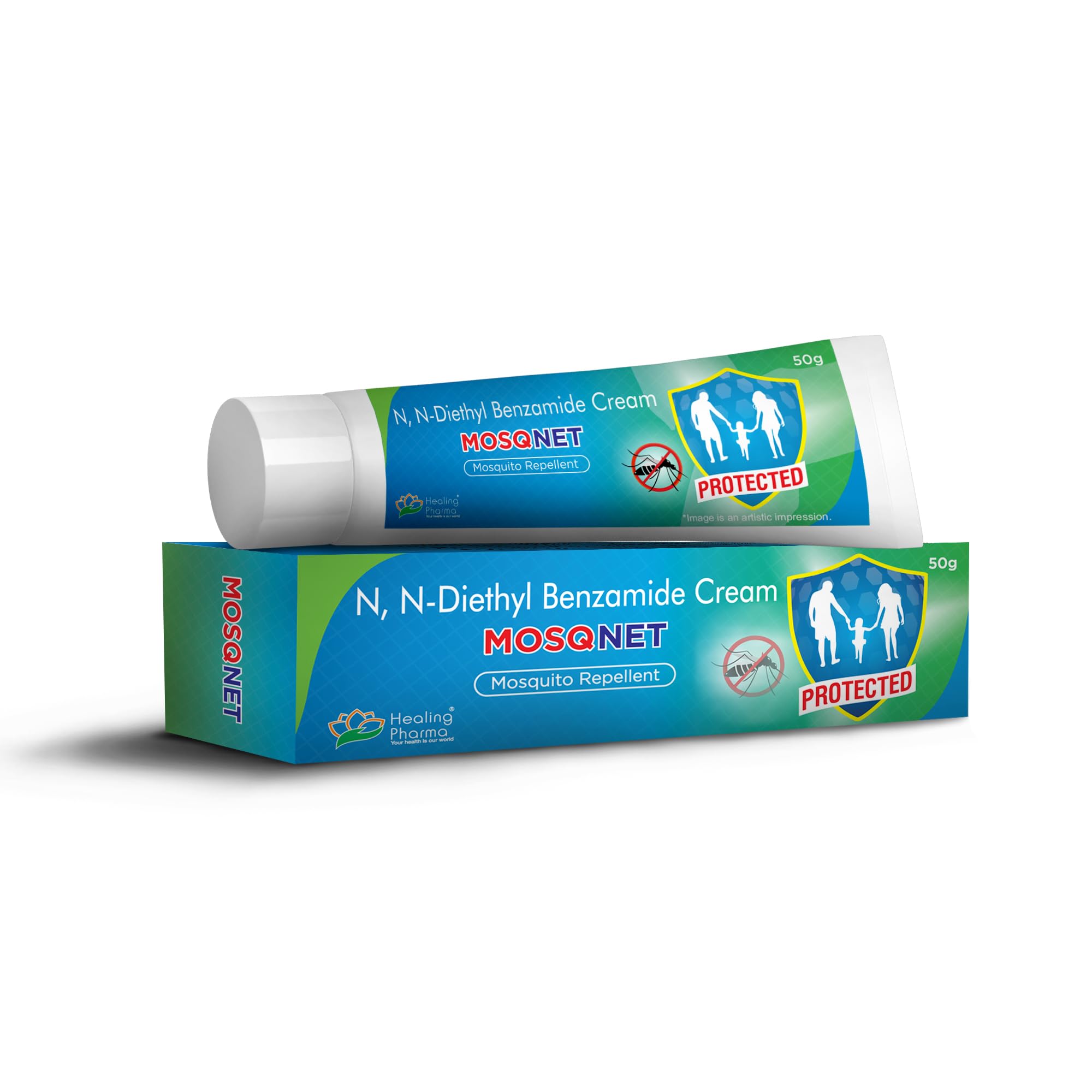 Healing Pharma - MOSQNET Mosquito Repellent Cream with Vitamin E & Almond Oil | Protects from Dengue, Malaria & Chikungunya | Non-Sticky - 50g-image-37