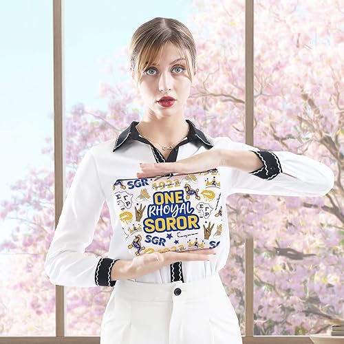 Miniatura 4 de SGRho Sorority Parafernalia Regalo Hermandad de Mujeres Regalo Hermana Hermandad de Mujeres Griegas Un Rhoyal Soror Bolsa de Maquillaje Bonita