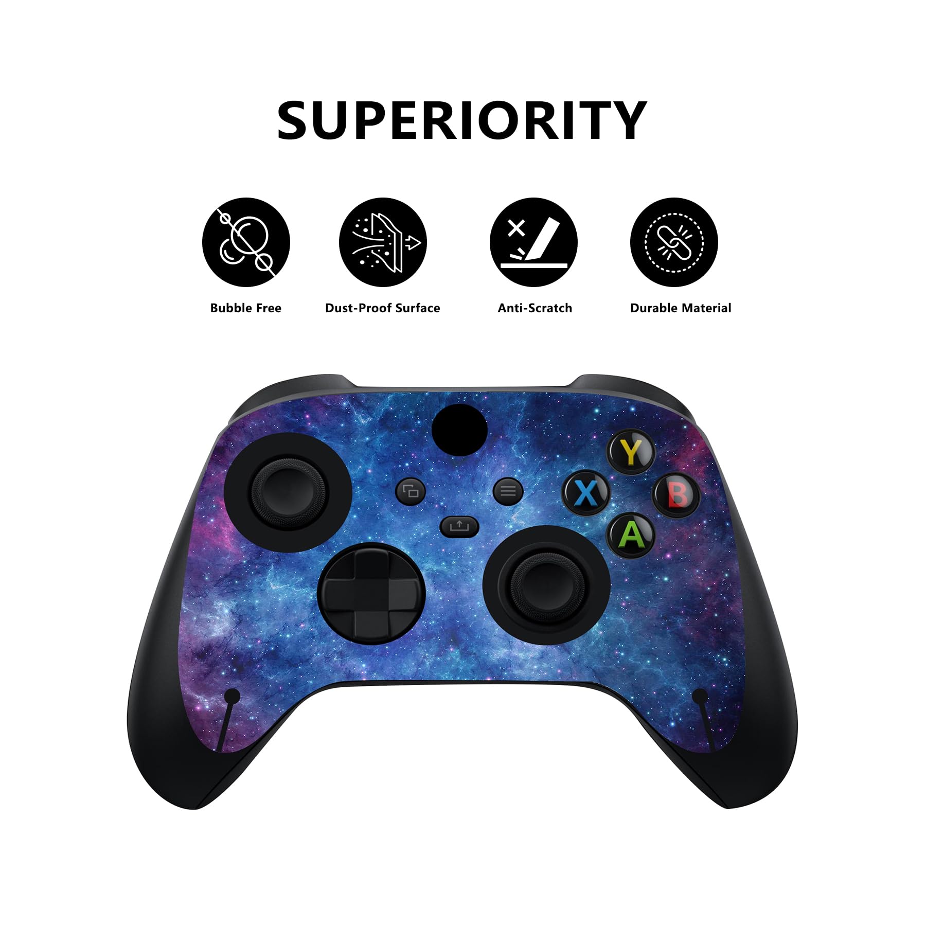 PlayVital Magic Sky Custom Vinyl Skins for Xbox Series X, Wrap Decal Cover Stickers for Xbox Series X Console Controller - 2