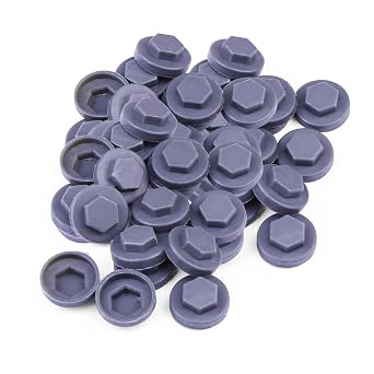 400 Pack Steel Gray 8mm Roofing Screw Caps Durable Plastic Snap-On Covers for Roofing Screws, Weatherproof & UV Resistant Protective Caps for Outdoor Roof, Siding, and Construction Projects