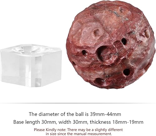 Miniatura 2 de Rockcloud Adorno redondo de planeta de piedra de cristal con base acrílica, bola decorativa para decoración de escritorio de oficina en casa, piedra