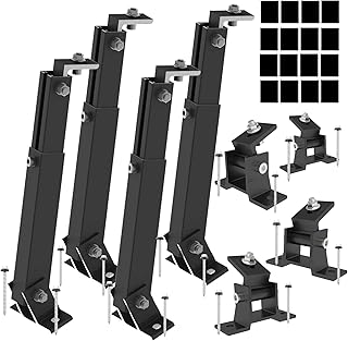 Aufständerung Solarmodul Halterung Balkonkraftwerk Flachdach PV VERSTELB 15-30° Aluminium (2 Paneele SET 15°-30°) Schwarz