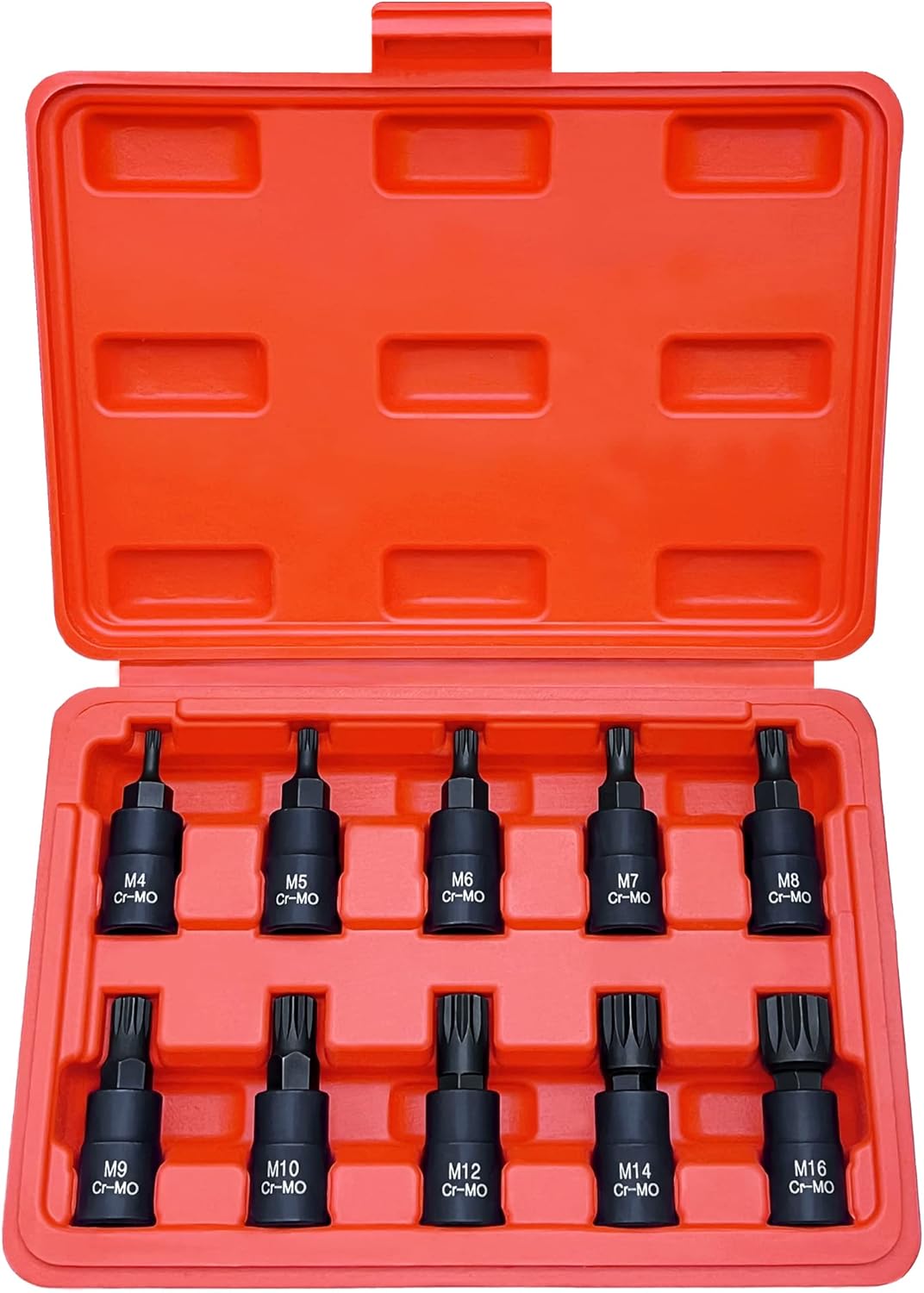 XZN Triple Square Spline Bit Socket Set, Premium CrMo Steel 10Piece