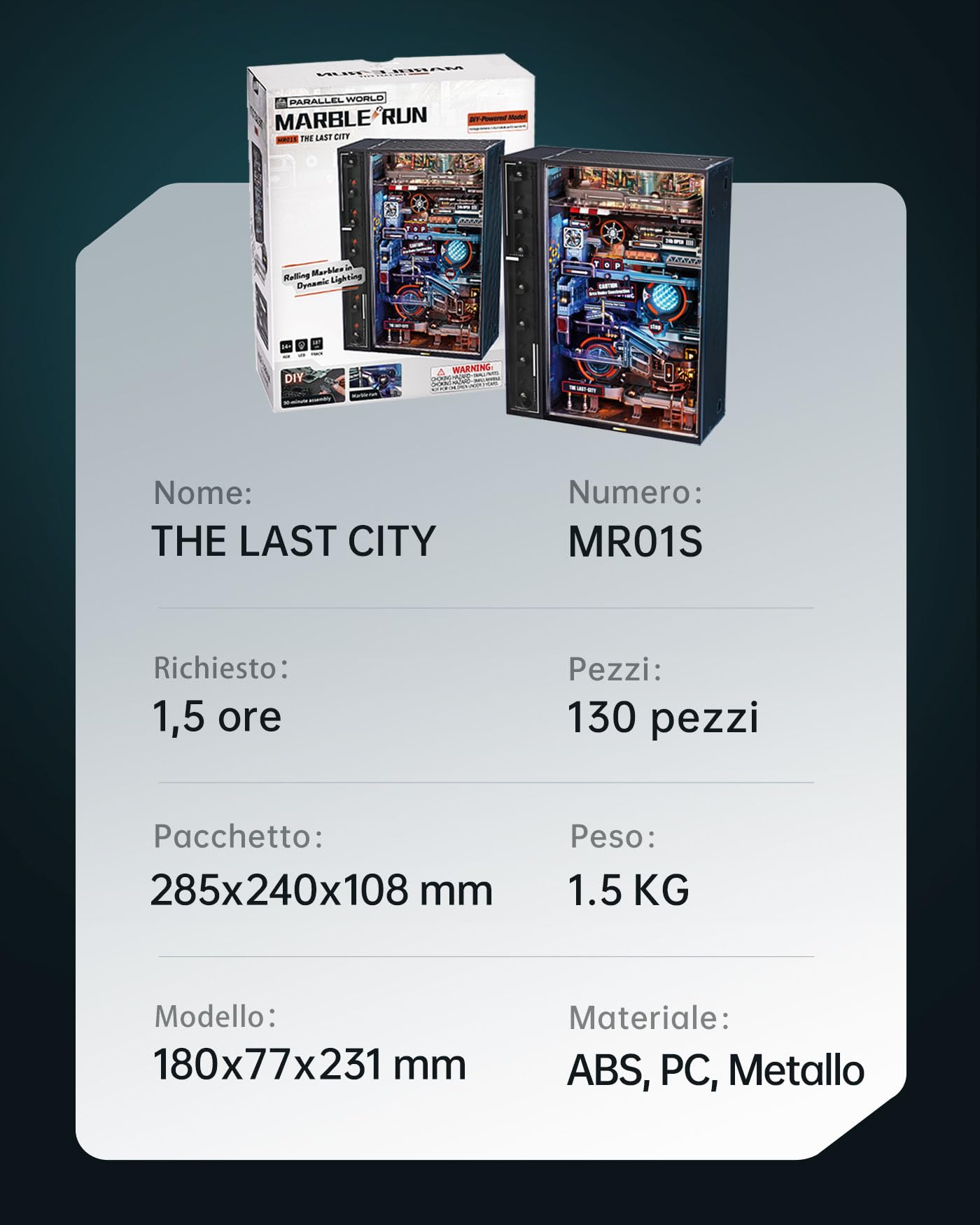 ROBOTIME Puzzle 3D Modellismo da Costruire Adulti Last City Piste per le Biglie, Regali Decorativi per Scrivanie Gaming per Uomini, MR01S