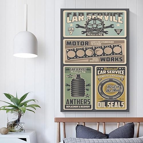 Miniatura 5 de TYOka Auto Parts Retro Minimalist Poster Home Canvas Wall Decoration Art Canvas Painting Posters And Prints Wall Art Pictures for Living Room