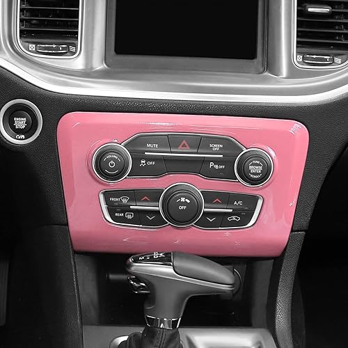 Miniatura 6 de Voodonala Para cargador de radio AC CD interruptor panel de ajuste para Dodge Charger 2015-2019, ABS rosa 1 unidad