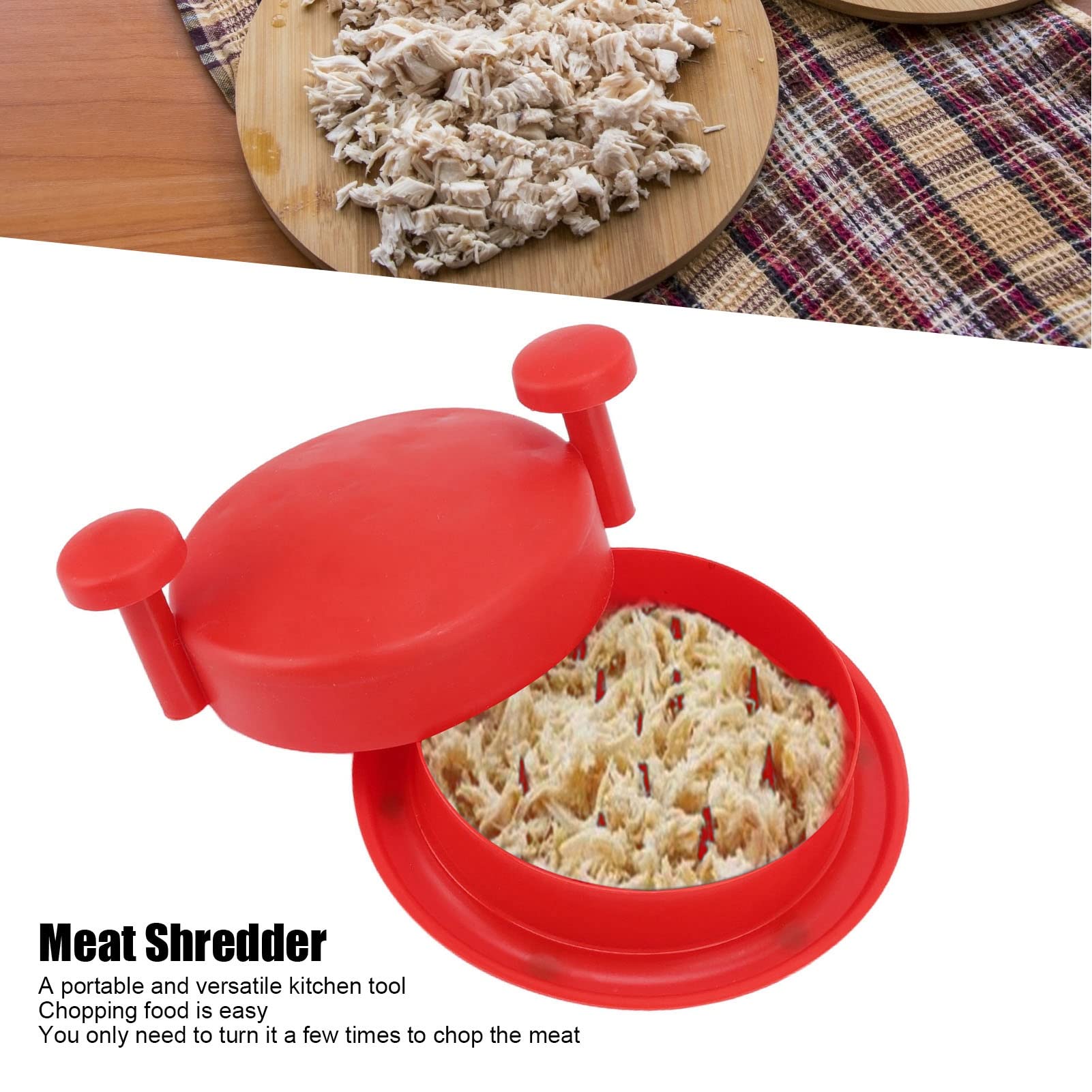 Chicken Shredder, Meat Shredder Tool Twist Shred Machine Chicken Grinder Multipurpose Meat Shredding Tool for Vegetables Pulled Pork Beef Chicken (Red)