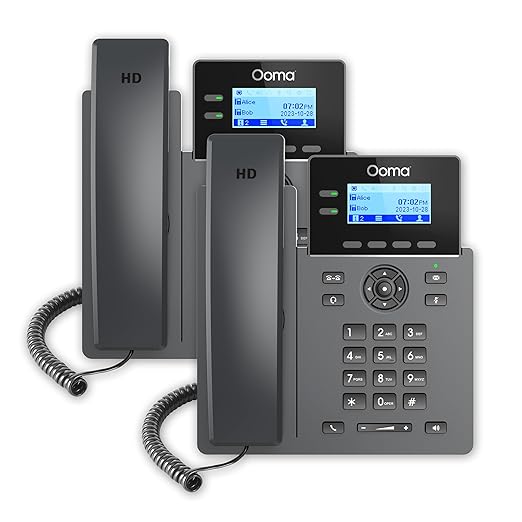 Ooma 2-Pack Provisioned 2602 Office IP Desk Phones for use with Ooma Office Cloud-Based VoIP. Virtual Receptionist, Desktop/Mobile App, Videoconferencing. Subscription Required.
