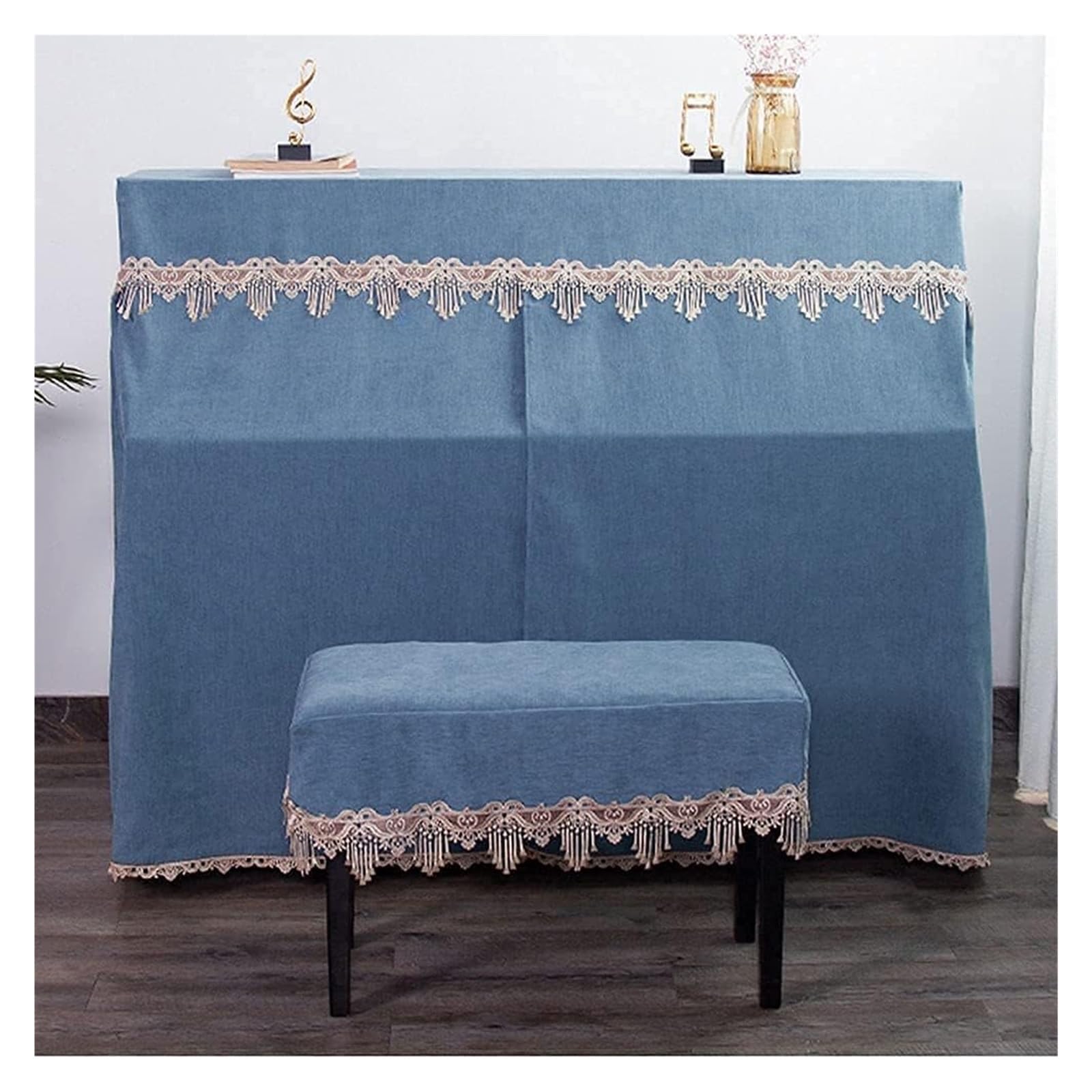 Copertura superiore per pianoforte verticale, spessa, a prova di sedia (blu, doppia copertura)