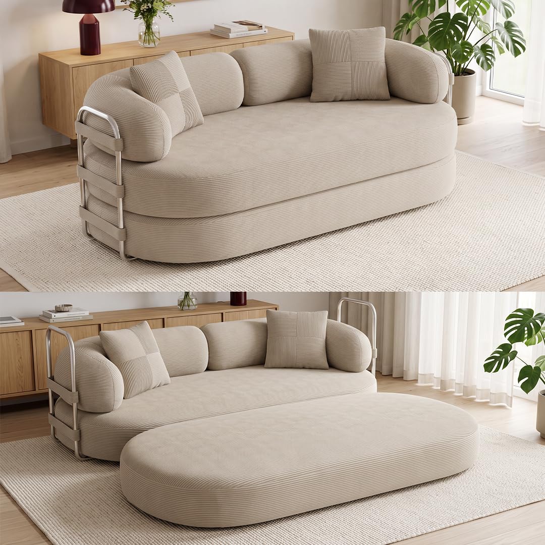 skølm Vörnir Sofa 2 Sitzer, Schlafsofa modular, vakuumiert, Cord beige