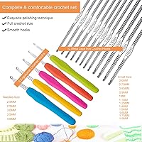 Vista 4 de Mdoker Juego de 95 piezas de agujas de tejer y juego de ganchos de ganchillo 36 agujas de tejer rectas de bambú 12 ganchos de ganchillo pequeños