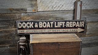 Custom Dock & Boat Lift Repair Wooden Sign - 9.25 x 48 Inches
