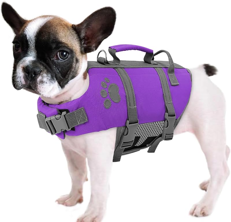 Colete Salva-Vidas para Cães e Gatos Queenmore com Flutuação e Faixas Refletivas, XS