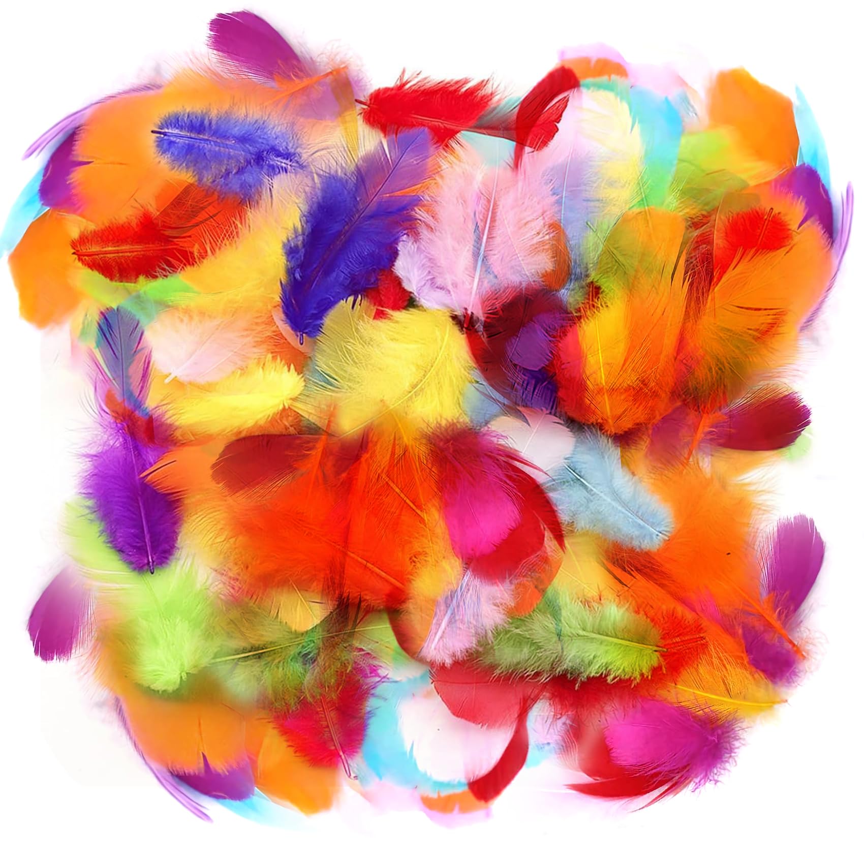 400pcs Colorful Feathers for Crafting?3-5 inches Natural Feathers with 10 Colors DIY Crafts No-Fading for Wedding Home Party Handmade Decorations