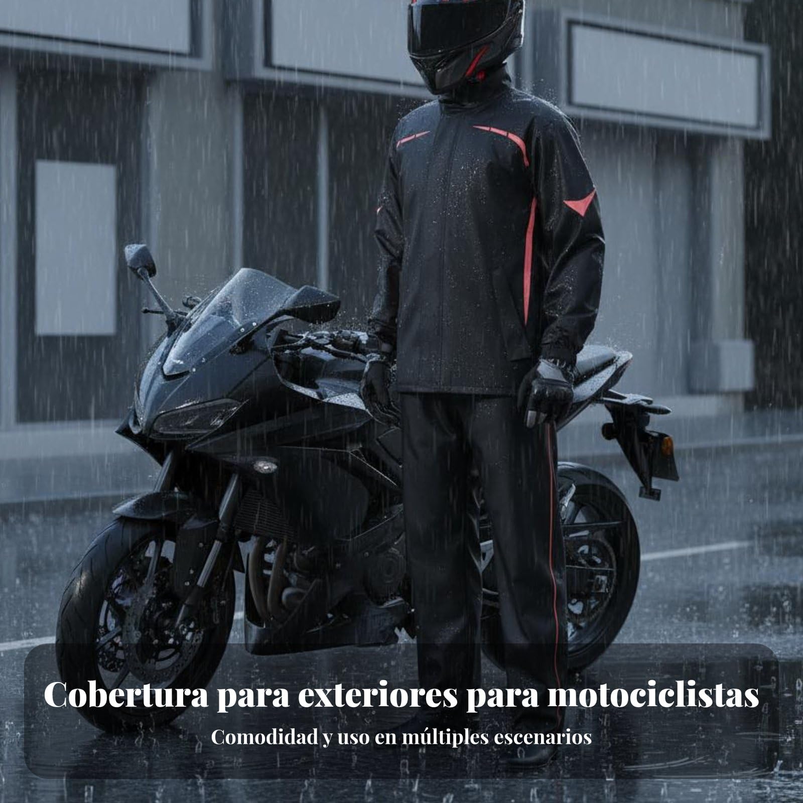 F Fityle Traje Impermeable Conjunto Chubasquero Pantalón Rainwear Equipo Lluvia Ventilación Interna y Refuerzo en Áreas Críticas para Mayor Durabilidad, M, P-oro Mejorado