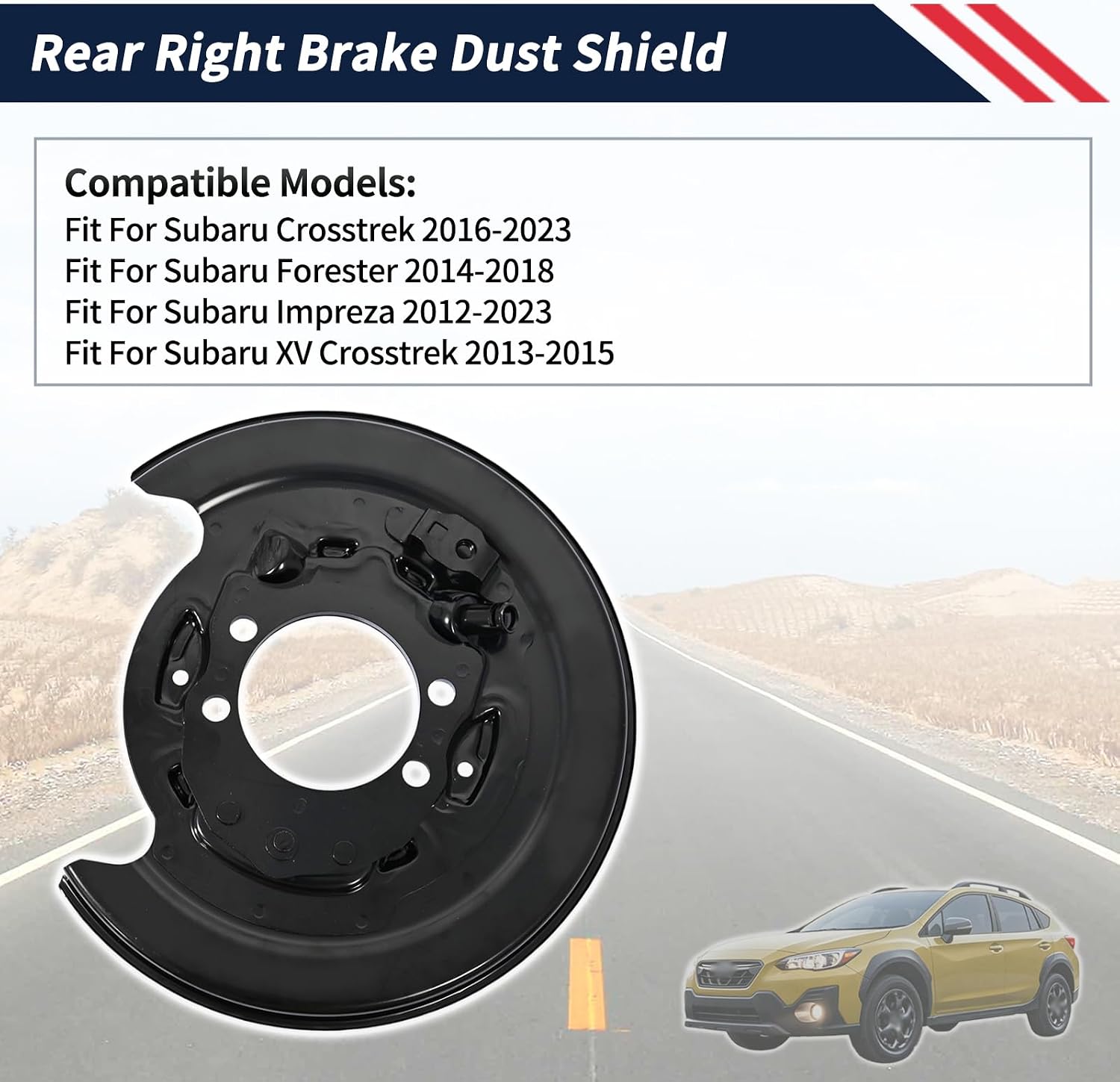 26704FJ002 Rear Brake Dust Shield Compatible with Subaru
