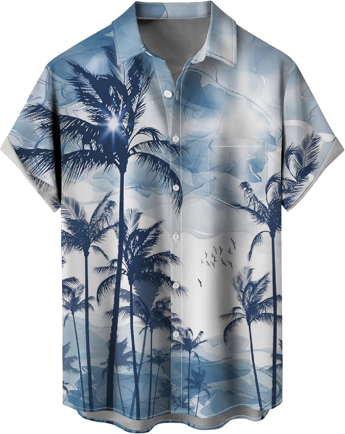 Mens Short Sleeve Button Down Shirts Casual Printed Button Up Shirts Hawaiian