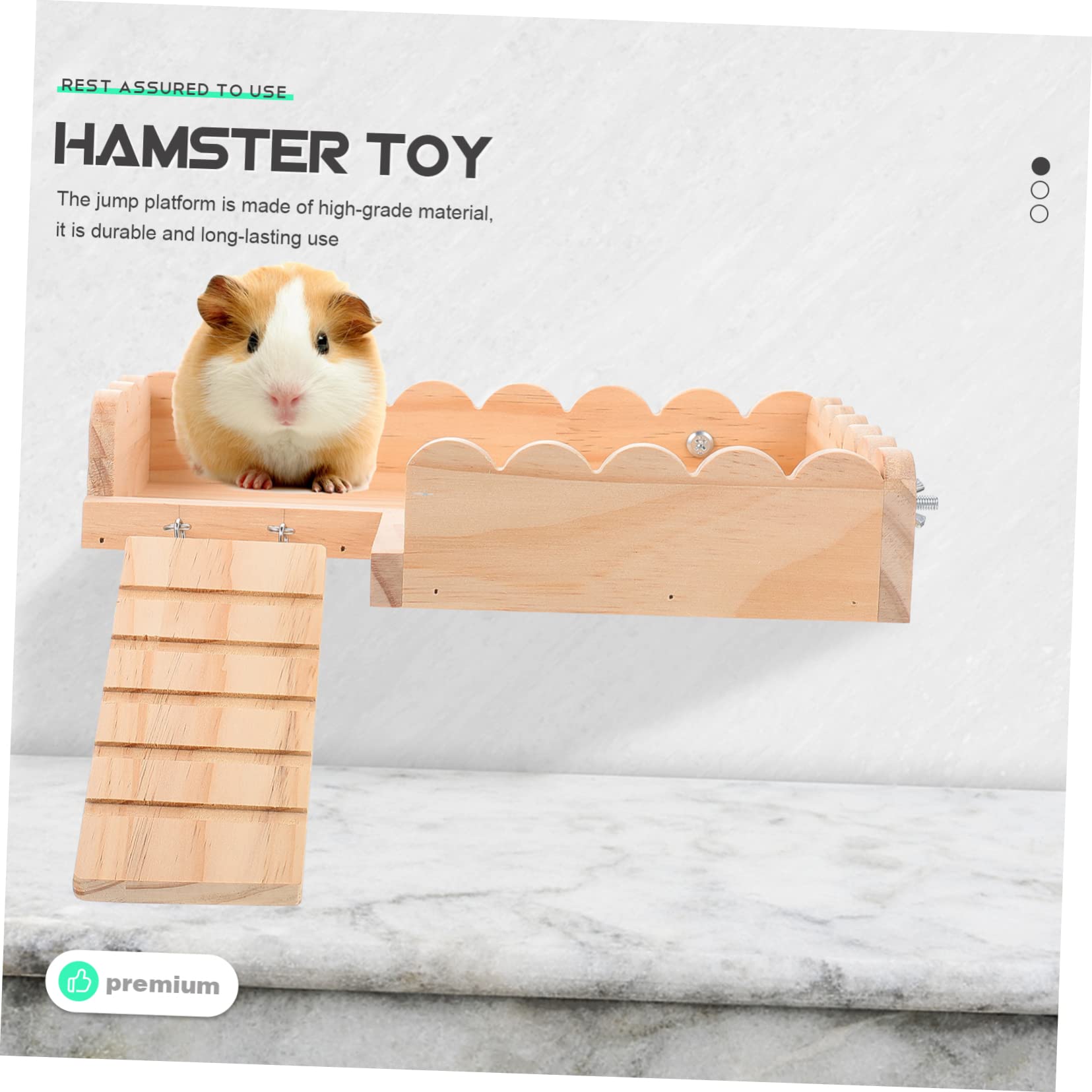Jouet Plateforme pour Hamster en Bois, Support de Cage Khaki
