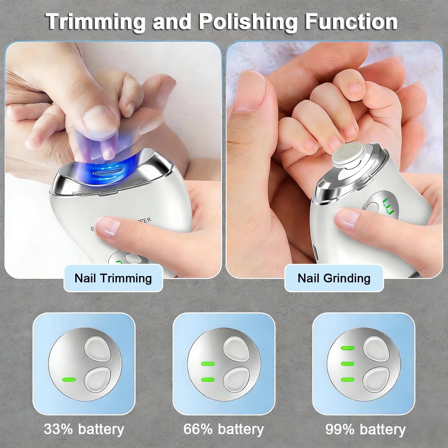 Rechargeable 4-in-1 Electric Nail Clipper with LED Light