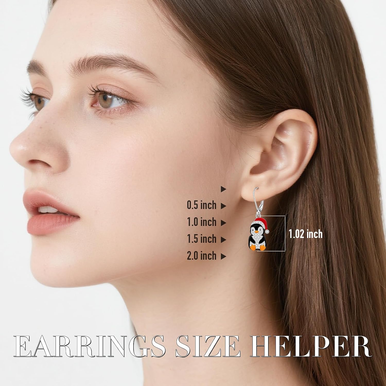 Christmas Earrings Penguin Earrings for Women Sterling silver Dangle Penguins Earring Crystal Holiday Xmas Winter Penguin Gifts Jewelry