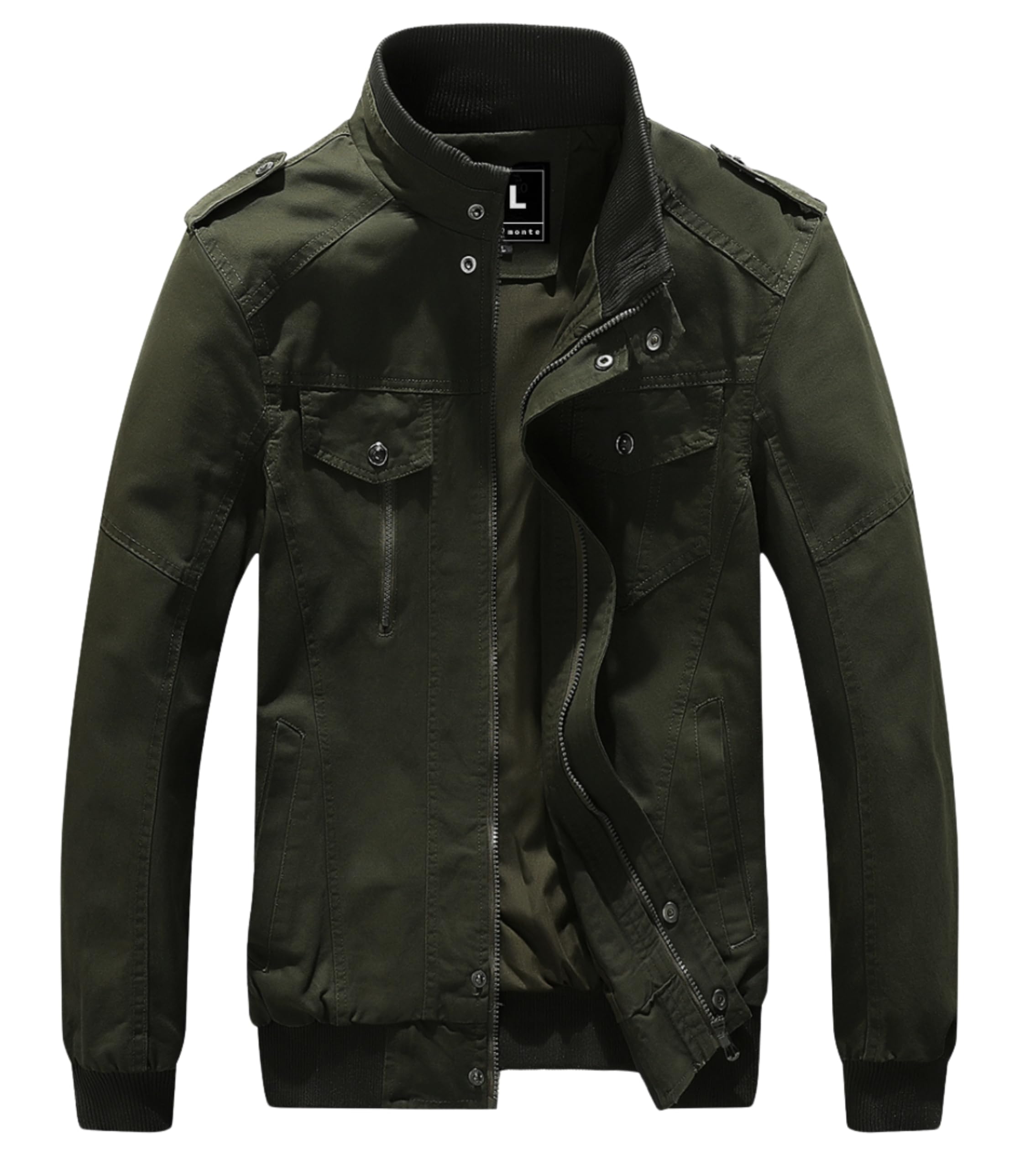 Imported Casual Cotton Military Style Stand Collar Bomber Fall Jacket for Men-image-43