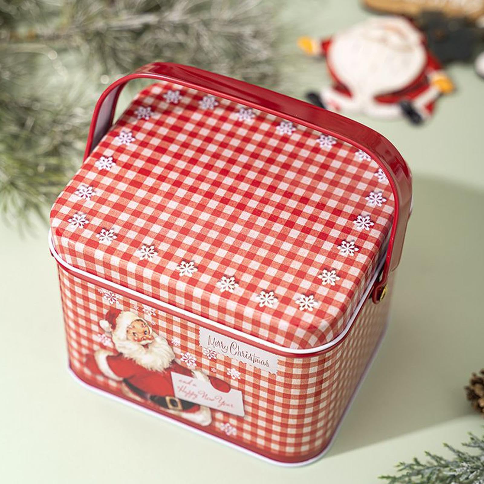 Générique Boîtes de Biscuits de Noël 6 Pièces en Métal Réutilisable | Boîte En Fer-Blanc Pour Biscuits Et pour Gâteau Collation Chocolat Cadeaux de Fête Vacances Anniversaire