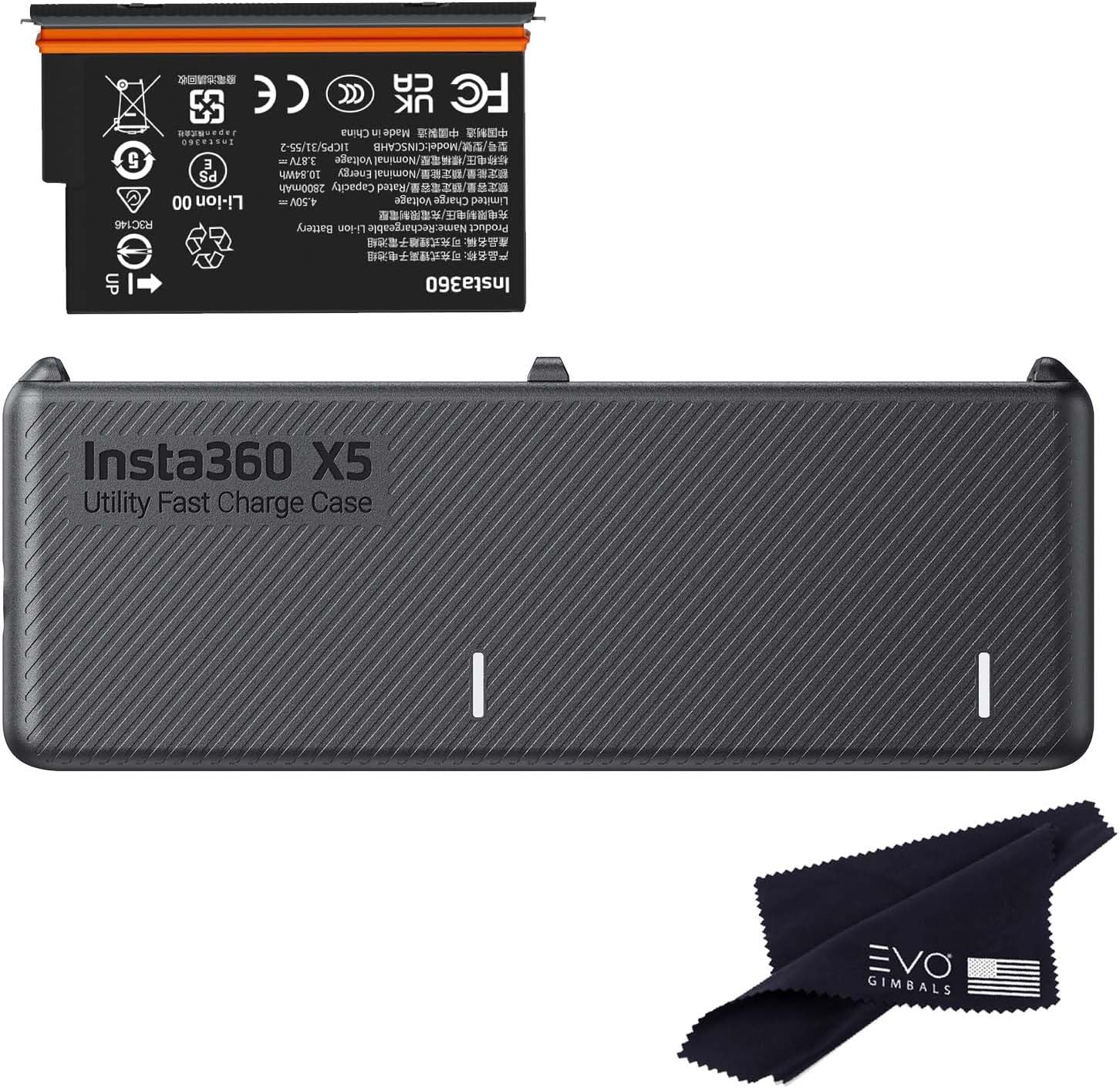 Insta360 X5 Ultra Battery(2800mAh)& Fast Charge Hub Bundle/Only for Insta360 X5 360 Camera (1 Ultra Battery+1 Charger)