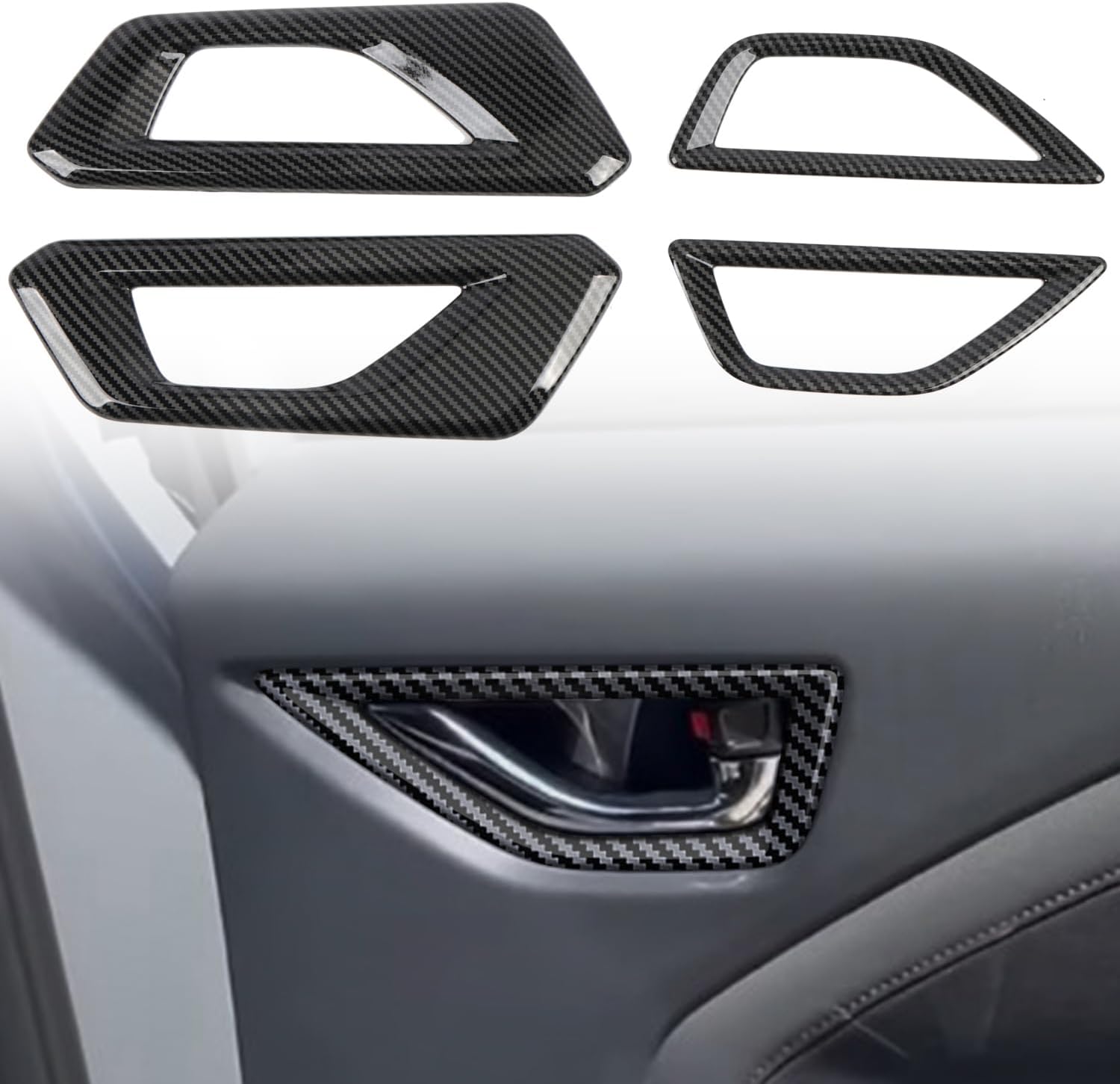 for Subaru Forester 2025 ABS Carbon Fiber Inner Door Handle Bowl Cover Trim 4pcs Car Accessories