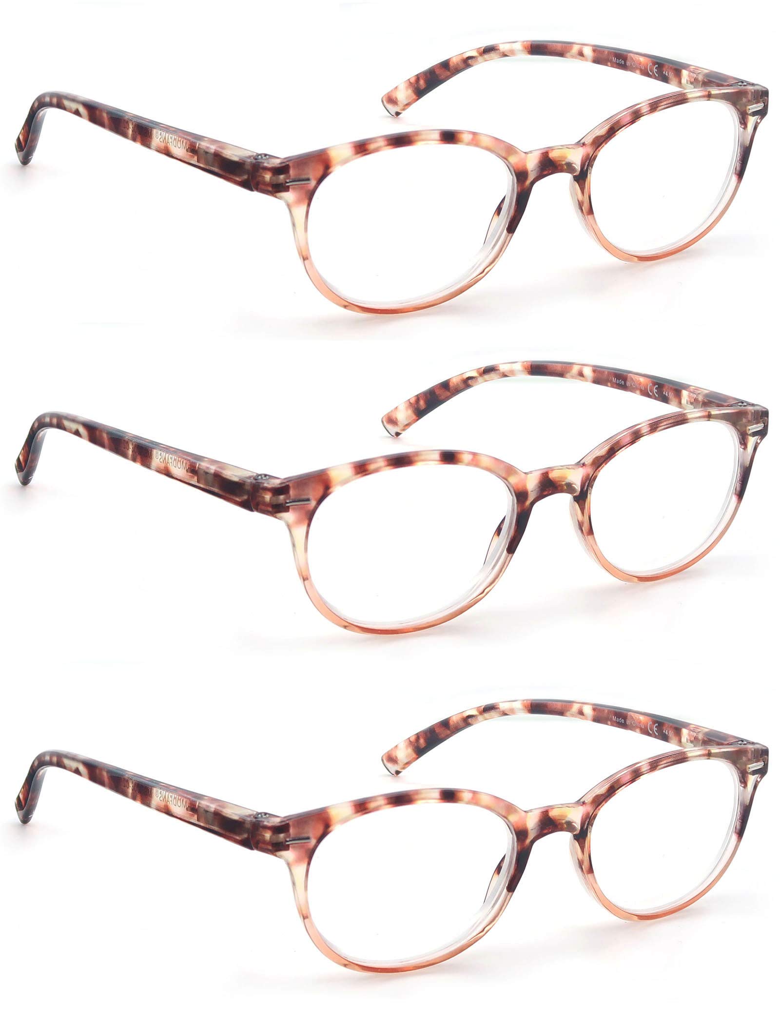 OLOMEE Reading Glasses Women Cute Small Round Readers +2.00 for Small Head/Petite Face,Tortoiseshell Lightweight Cheaters Reading Glasses w/