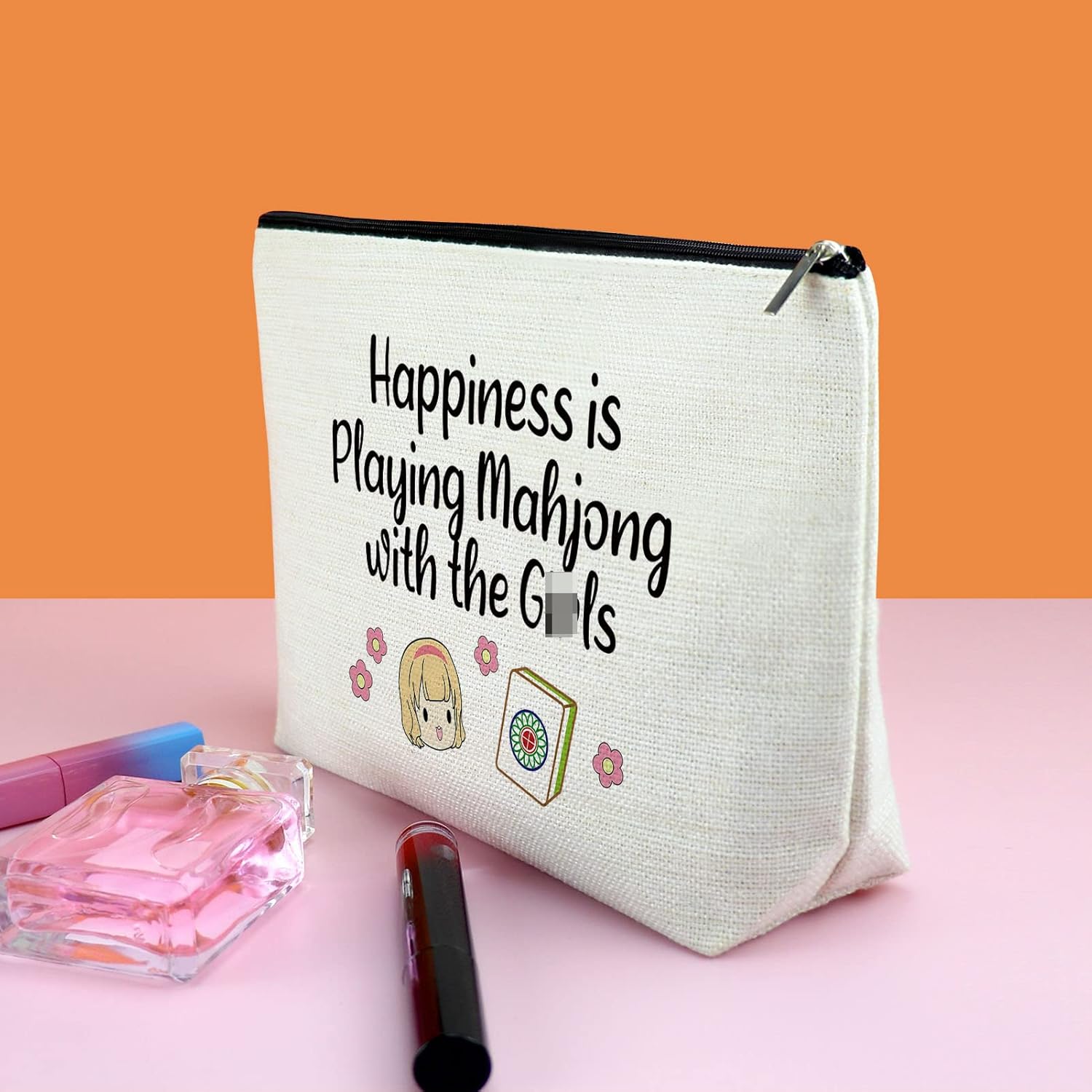 Mahjong Gift for Mahjong Lover Mahjong Lover Gift Christmas Gift for Women Makeup Bag Mahjong Player Gift Retirement Gifts Birthday Thanksgiving Gifts for Grandma Mother Zipper Purse Travel Pouch - Image 3