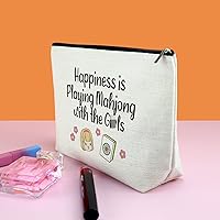 Vista 3 de Bridge Queen - Bolsa de maquillaje Mahjong para jugador, regalo de jubilación, regalo de Navidad y cumpleaños para amantes del póquer, Mahjong