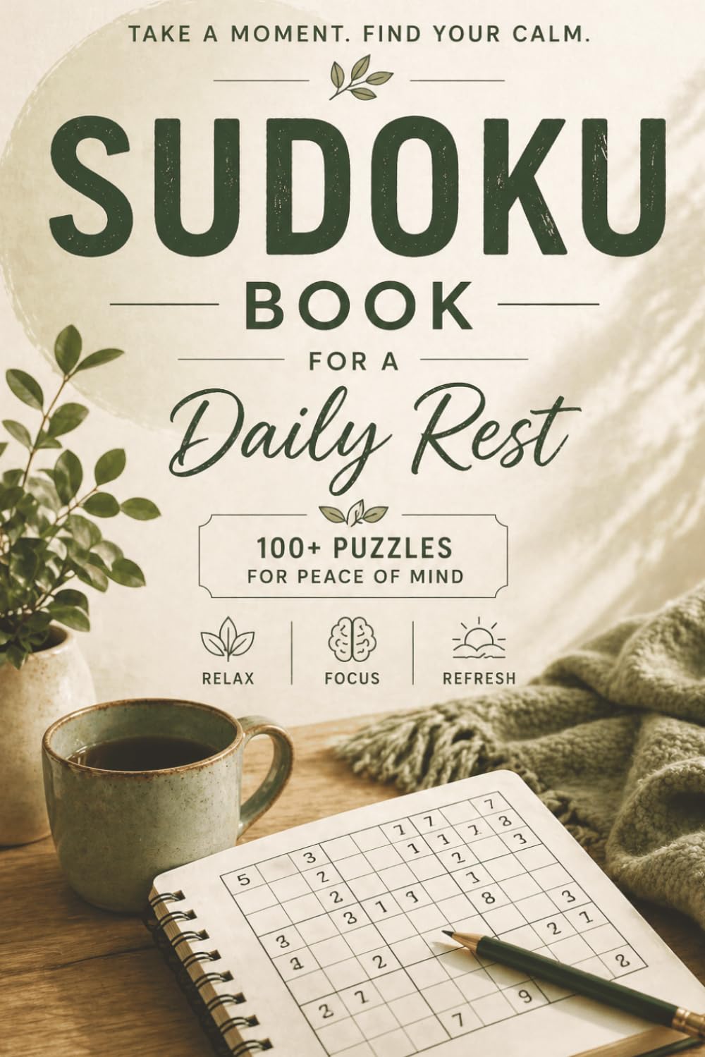 Daily Reset Sudoku Book: sudoku puzzle for a Daily Reset | Botton Tile | 6x9 inches, 110 pages | 100+ Puzzles | Solutions Included