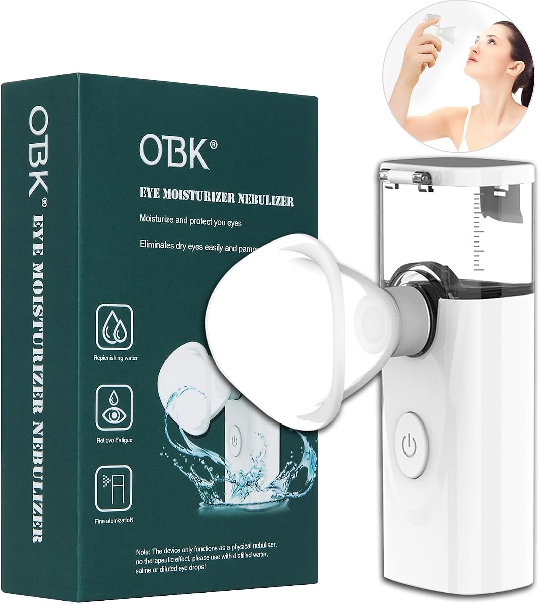 OTBK Hidratante portátil para ojos y rostro, nano niebla recargable por USB | Alivio personal para los ojos secos y humectante facial: operación con un solo botón y diseño compacto, perfecto para viajes y la oficina