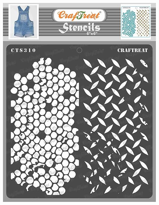 Diamond Stencil for Craft and Art - Diamond Hive Stencil - Size: 6X6 Inches - Reusable Stencils for Art - Design Stencil for Painting - Texture Painting Stencil for Craft and Art
