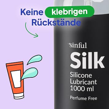 Sinful Silk Silicone Based Lubricant 1 Litre Transparent