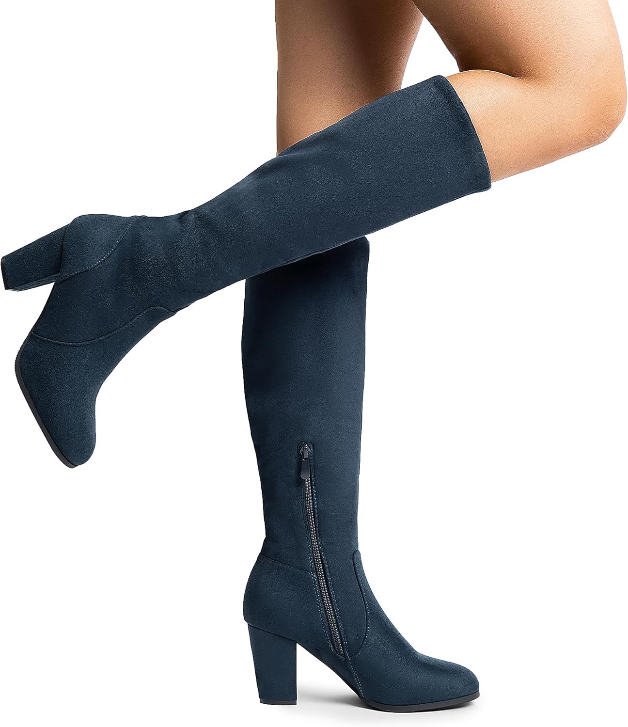DREAM PAIRS Women's Chunky Heel Knee High Boots - Image 8