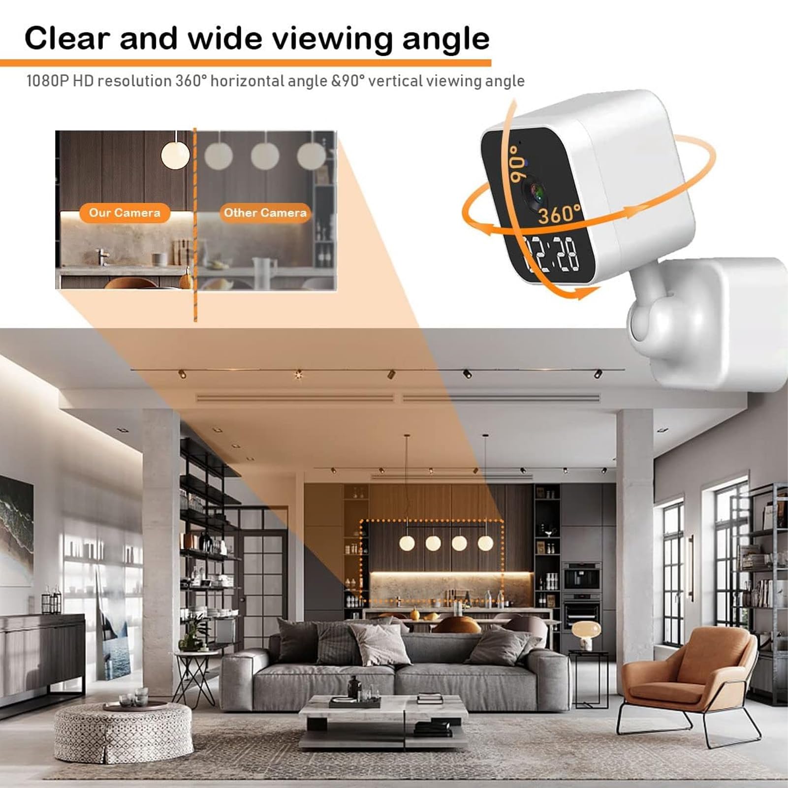 Pet Camera, Home Security Camera 2.4G 100-220V Motion Detection Plugin Type for Office (US Plug 100?240V)