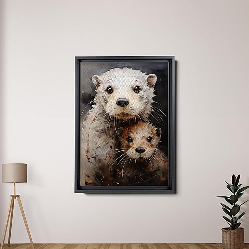 Miniatura 4 de Fox Mother Cub Print, In The Style Of Stencil,Based, Ivory, Kids Wall Art, Kids Wall Art Display, Mom And Baby Animal Art Print, Canvas Prints, Art