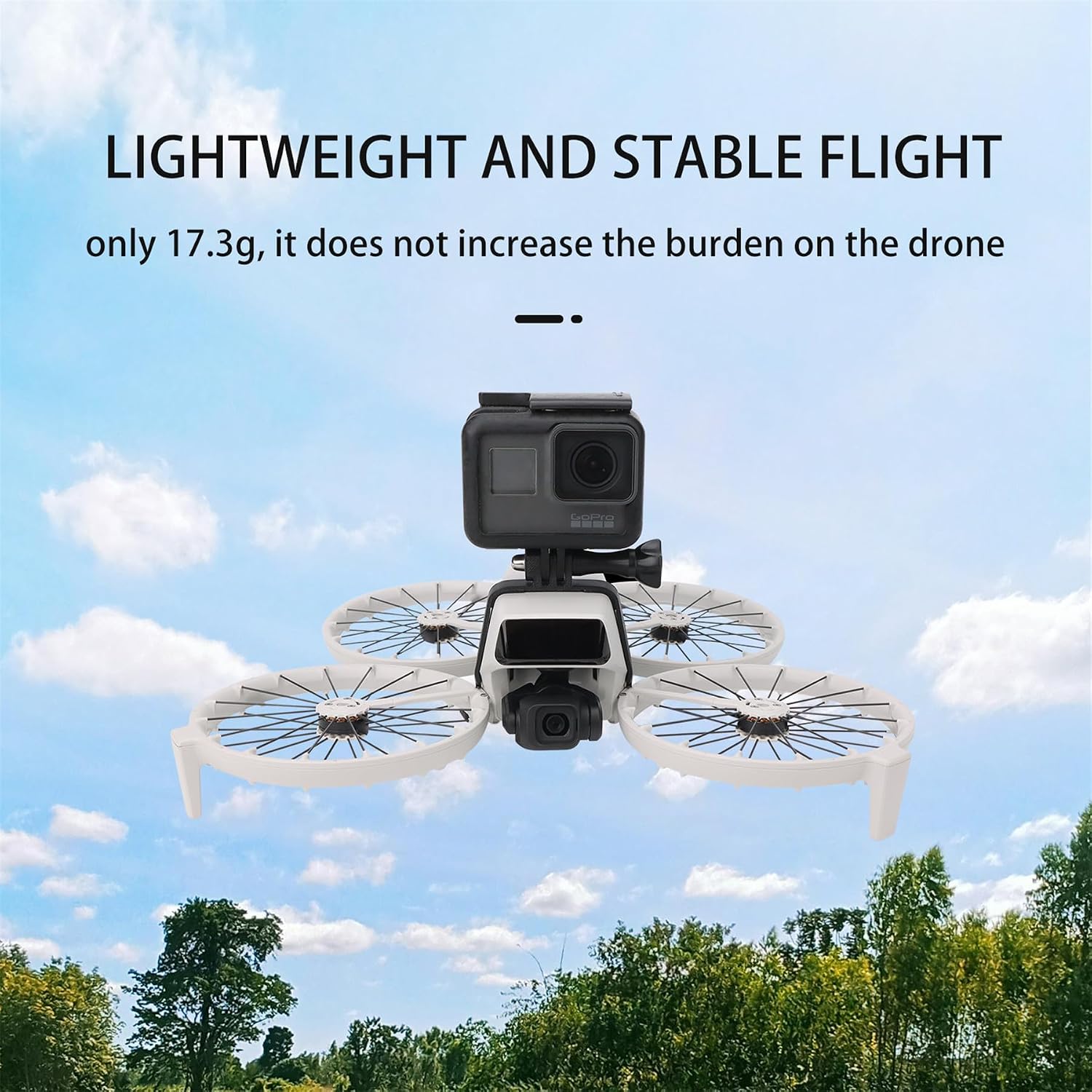 Top Mount Bracket for DJI Flip Drone Top Extension Adapter Compatible with Insta360 GO 3S Action Cameras, 17.3g Lightweight with Angle Adjustment, Vlog Quadcopter Camera Accessories