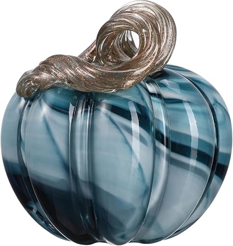 Miniatura 3 de Healifty Figura de calabaza de cristal soplado a mano, mini figuras de calabaza de cristal, escultura de frutas, pisapapapeles, centro de mesa para